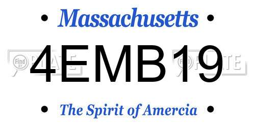 4EMB19 Massachusetts License Plate