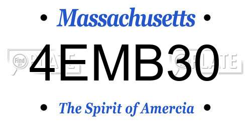 4EMB30 Massachusetts License Plate
