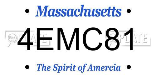 4EMC81 Massachusetts License Plate