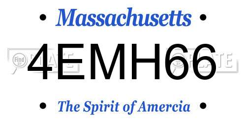 4EMH66 Massachusetts License Plate