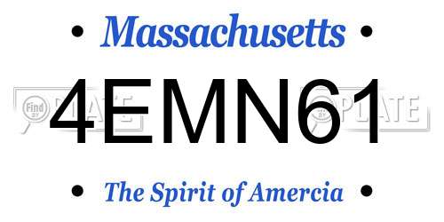 4EMN61 Massachusetts License Plate