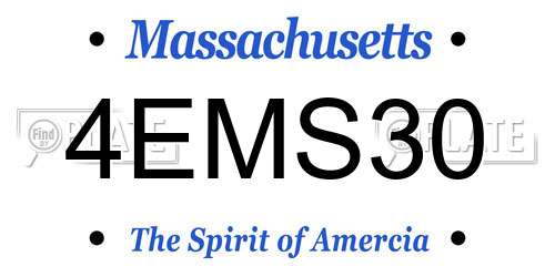 4EMS30 Massachusetts License Plate