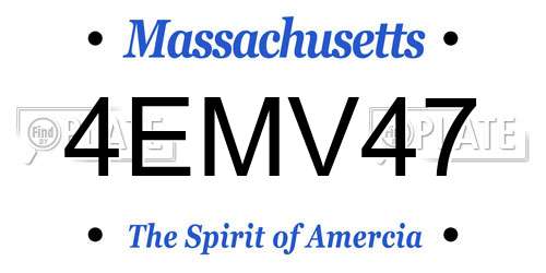 4EMV47 Massachusetts License Plate