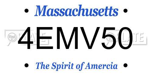 4EMV50 Massachusetts License Plate