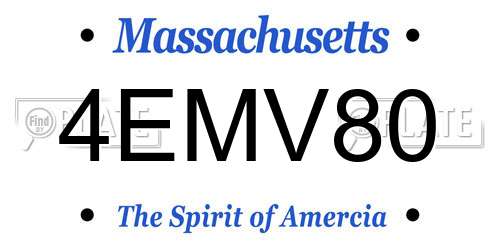 4EMV80 Massachusetts License Plate