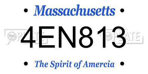 4EN813 Massachusetts License Plate