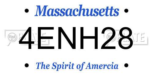 4ENH28 Massachusetts License Plate