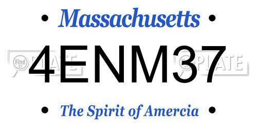 4ENM37 Massachusetts License Plate
