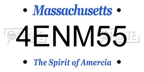4ENM55 Massachusetts License Plate
