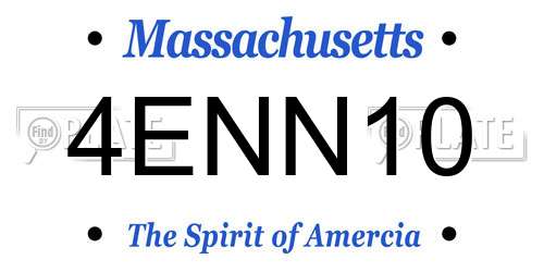 4ENN10 Massachusetts License Plate
