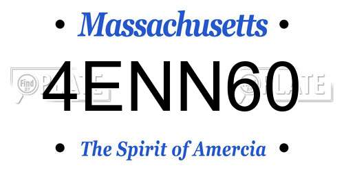 4ENN60 Massachusetts License Plate