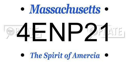 4ENP21 Massachusetts License Plate