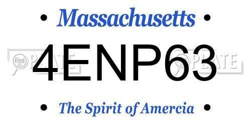 4ENP63 Massachusetts License Plate