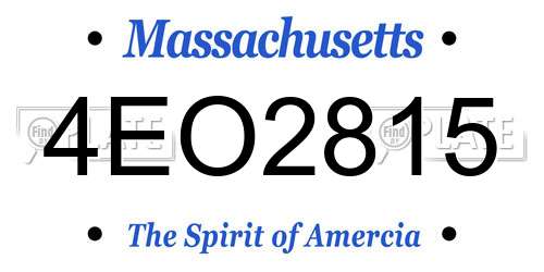 4EO2815 Massachusetts License Plate