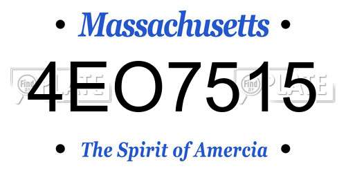 4EO7515 Massachusetts License Plate