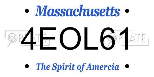 4EOL61 Massachusetts License Plate