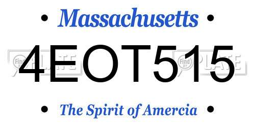 4EOT515 Massachusetts License Plate