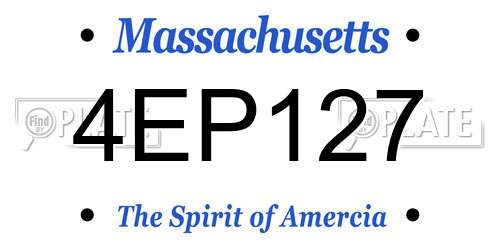 4EP127 Massachusetts License Plate