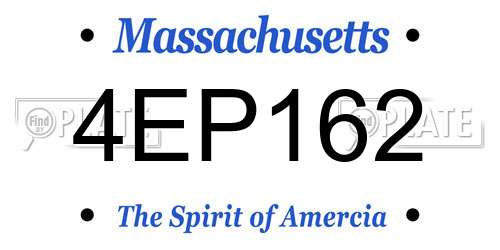 4EP162 Massachusetts License Plate