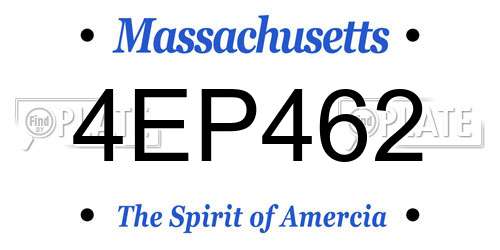 4EP462 Massachusetts License Plate