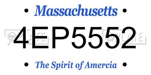 4EP5552 Massachusetts License Plate