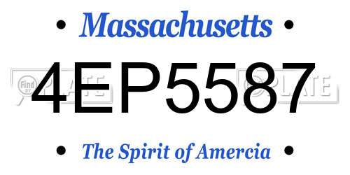 4EP5587 Massachusetts License Plate