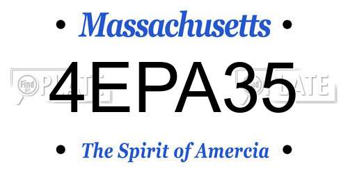 4EPA35 Massachusetts License Plate