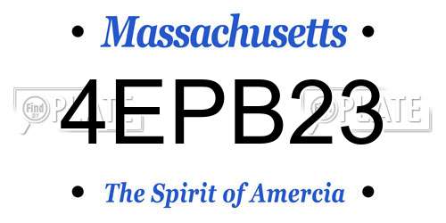 4EPB23 Massachusetts License Plate