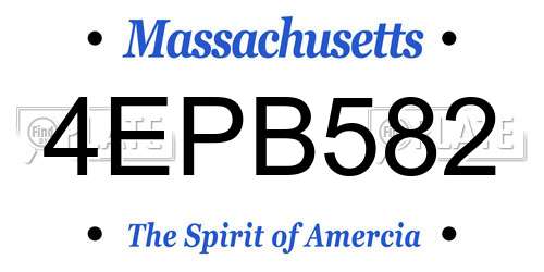 4EPB582 Massachusetts License Plate