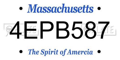 4EPB587 Massachusetts License Plate