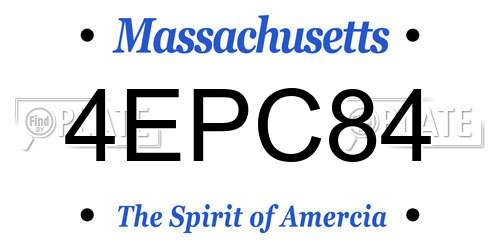 4EPC84 Massachusetts License Plate