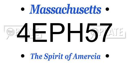 4EPH57 Massachusetts License Plate