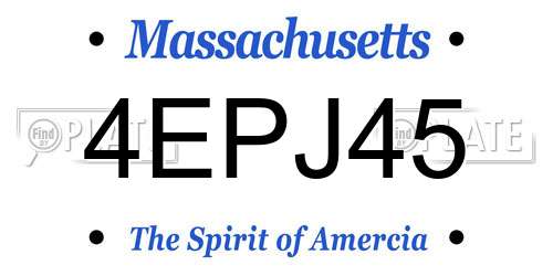 4EPJ45 Massachusetts License Plate