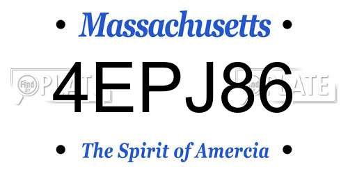4EPJ86 Massachusetts License Plate