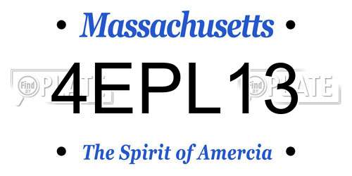 4EPL13 Massachusetts License Plate