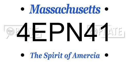 4EPN41 Massachusetts License Plate