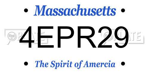 4EPR29 Massachusetts License Plate