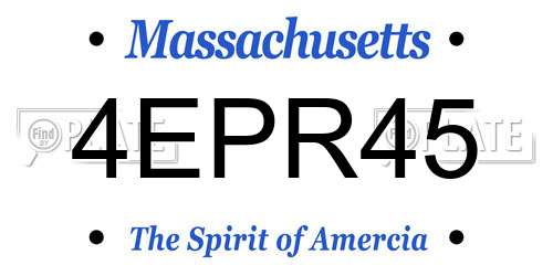 4EPR45 Massachusetts License Plate