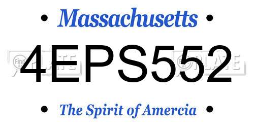 4EPS552 Massachusetts License Plate