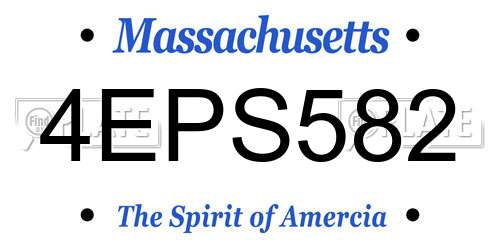 4EPS582 Massachusetts License Plate
