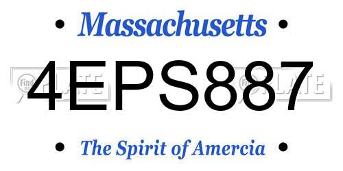 4EPS887 Massachusetts License Plate