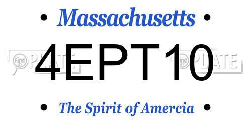 4EPT10 Massachusetts License Plate