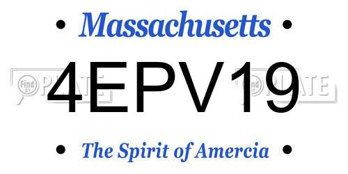 4EPV19 Massachusetts License Plate