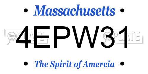 4EPW31 Massachusetts License Plate