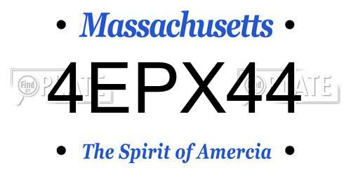 4EPX44 Massachusetts License Plate