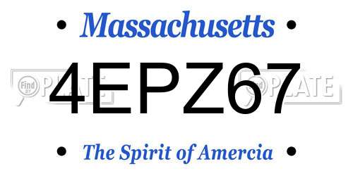 4EPZ67 Massachusetts License Plate