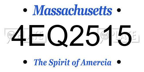 4EQ2515 Massachusetts License Plate