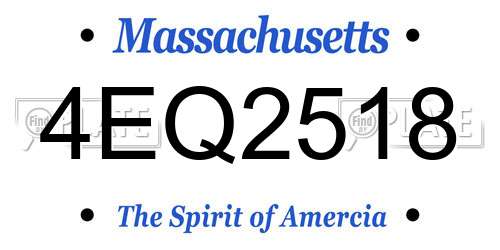 4EQ2518 Massachusetts License Plate