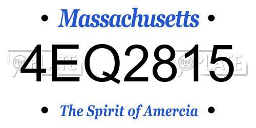 4EQ2815 Massachusetts License Plate