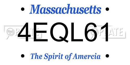 4EQL61 Massachusetts License Plate